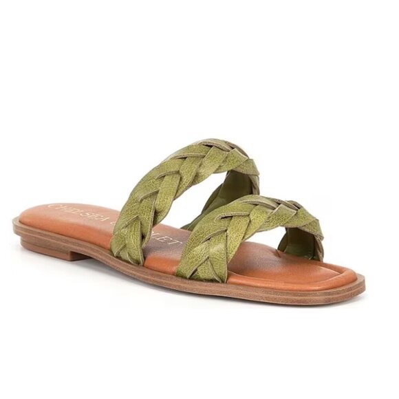 Chelsea & Violet Women's Tarinne Leather Braid Flat Sandals - 10 - Picture 1 of 10